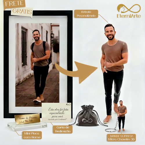 EterniArt - Retrato Personalizado + Brinde | Frete Grátis